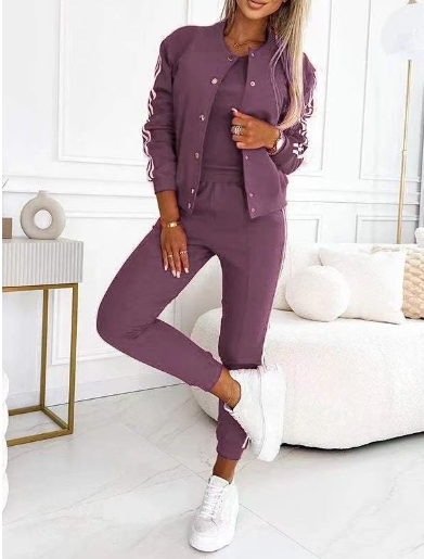 Cotton slim fit vest fashionable casual jacket three piece set
