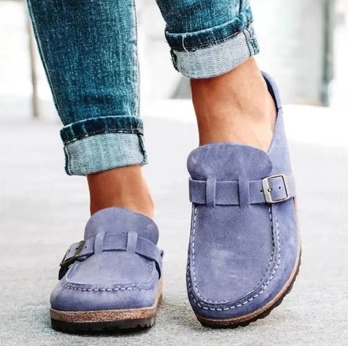 Cool slippers for women, round headed, low heeled, casual, half length slippers
