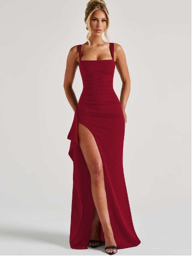 European and American INS style women's evening dress long skirt