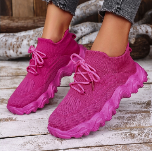 Fashionable one foot solid color slim strap set with mesh mesh casual shoes