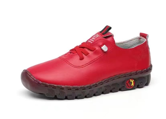 Sutured rubber sole single shoe women's soft sole soft leather