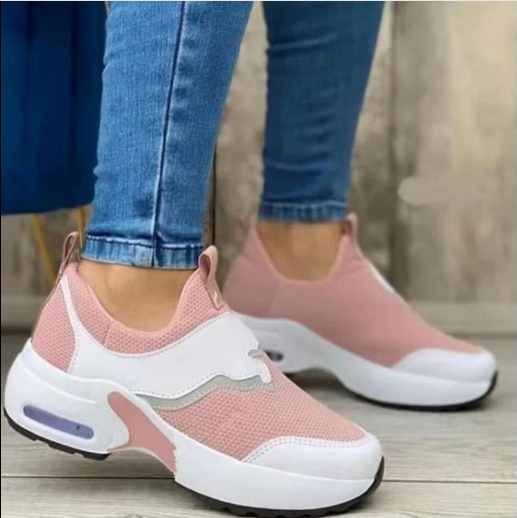 Thick soled sports shoes, plus size mesh shoes, foreign trade fly woven shoes