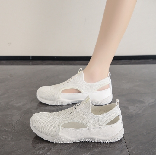 Casual hollow out versatile flying woven women's shoes