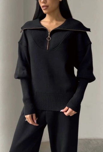 Fashion temperament casual hoodie two-piece set