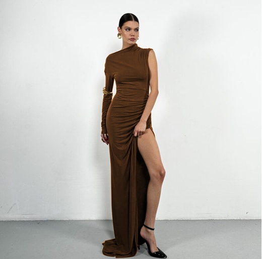 Pure desire sleeveless spicy girl pleated slim fit coat with a dress underneath