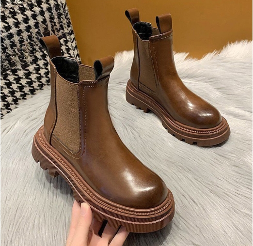 Autumn and winter velvet thick sole height increasing chimney boots height increasing versatile shoes